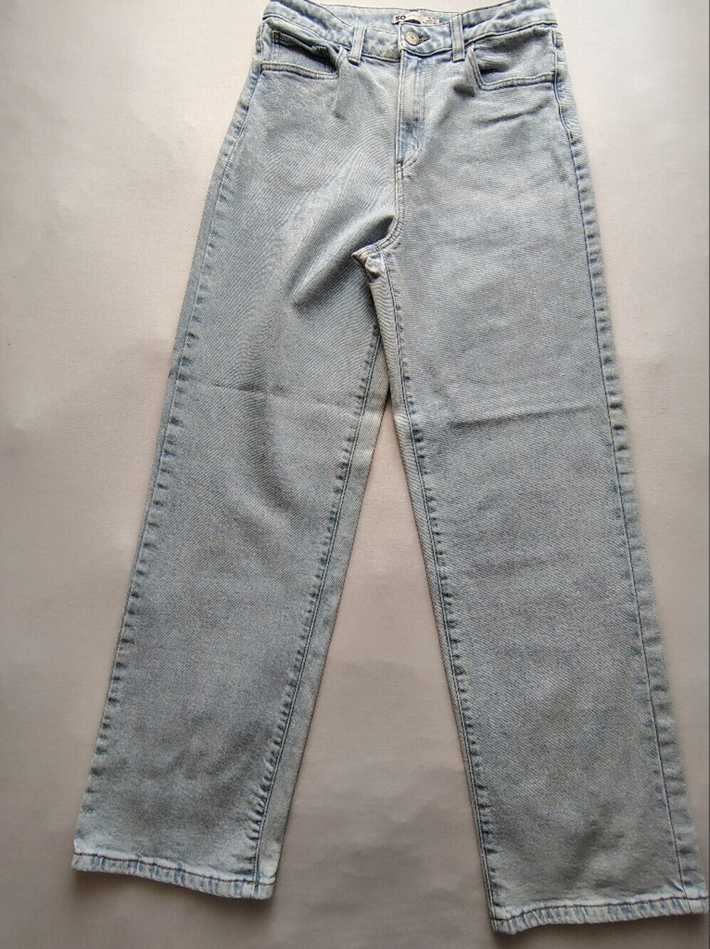 SO Light Blue Denim Jeans with Brown Stitching Size 11